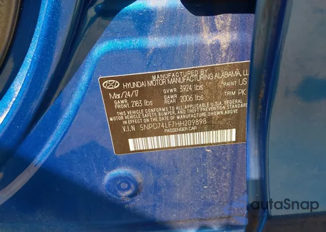 2017 Hyundai Elantra Se из США, поврежденный, VIN 5NPD74LF7HH209898